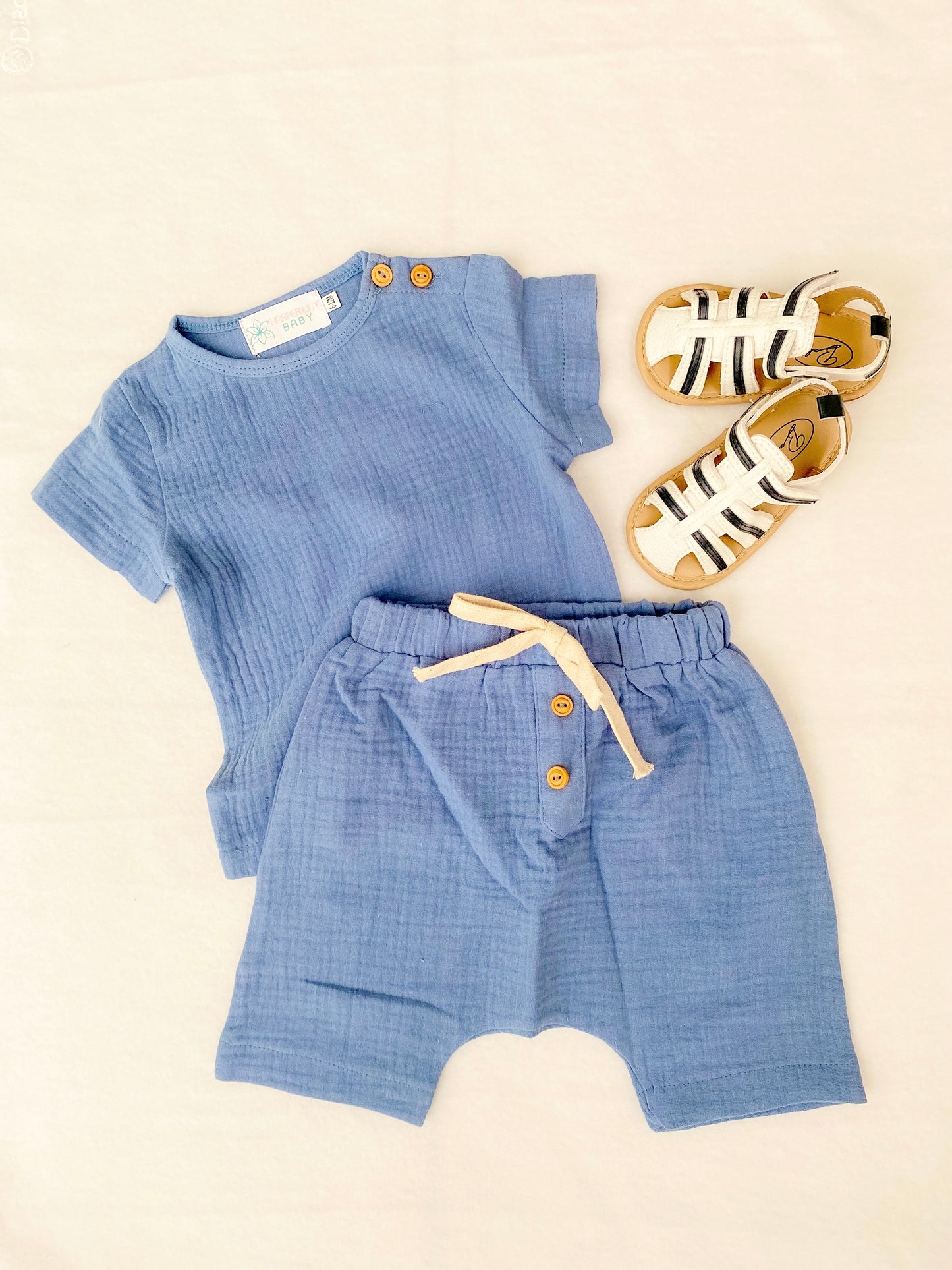 Muslin shorts and tee summer set