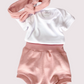 Dusty Rose Bum shorts, Onesie & Headband set