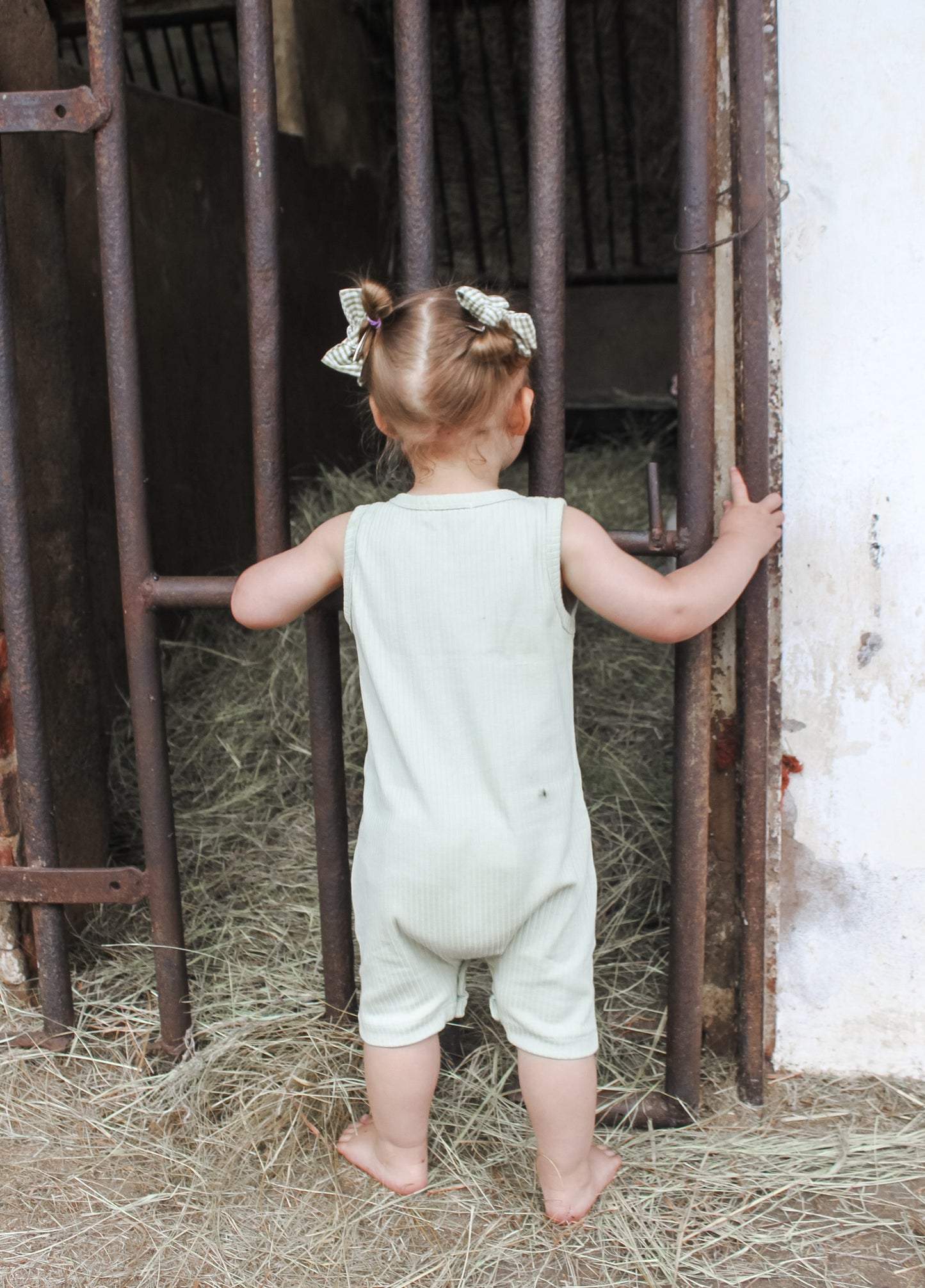 Sleeveless Organic Cotton Playsuit - Sage