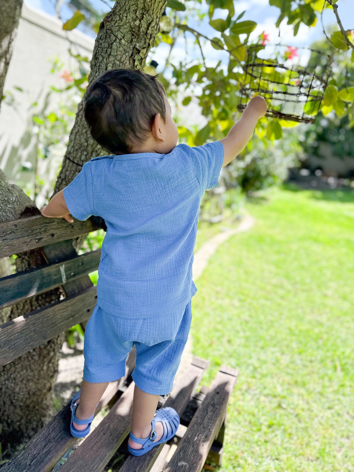 Muslin shorts and tee summer set