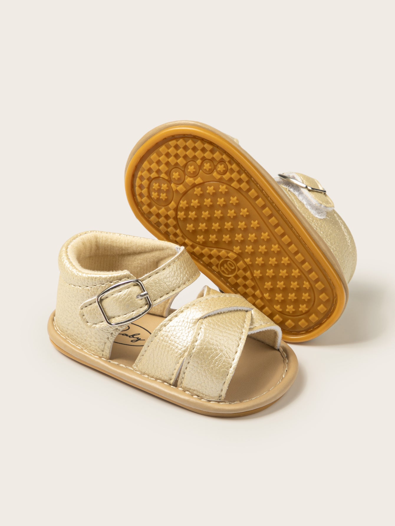 Double Strap Sandals - Gold