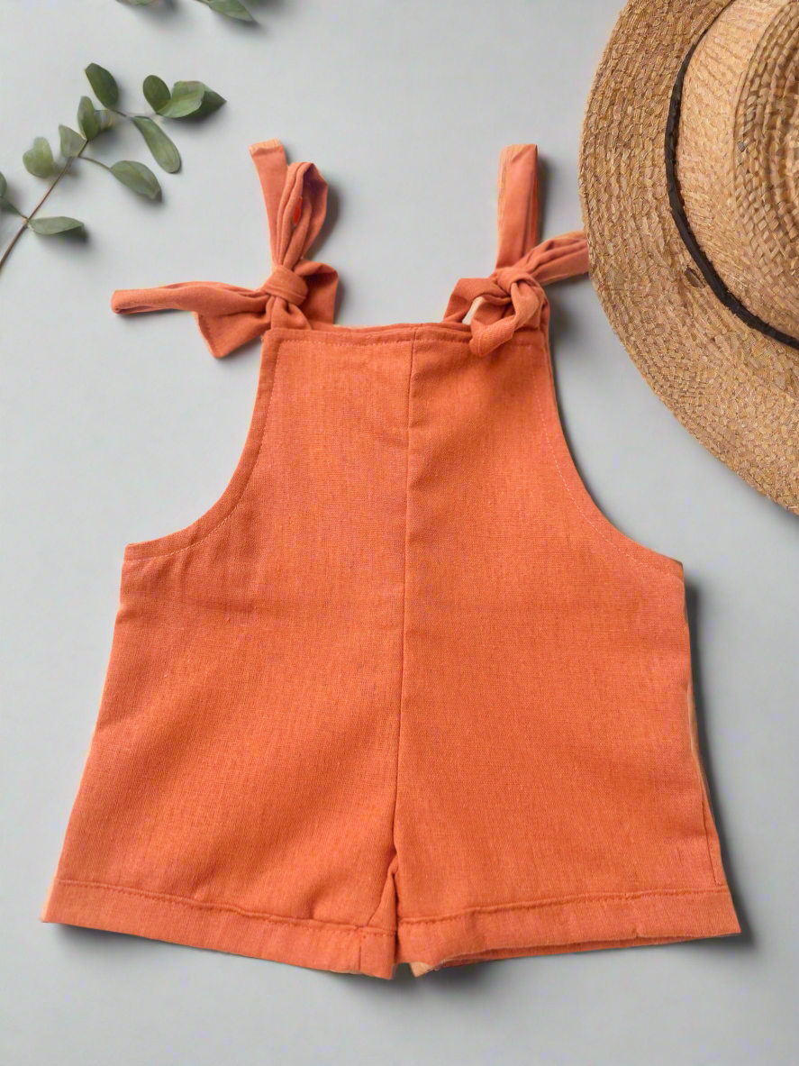 Linen Playsuit - Rust