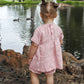 Shortsleeved muslin summer dress - pink