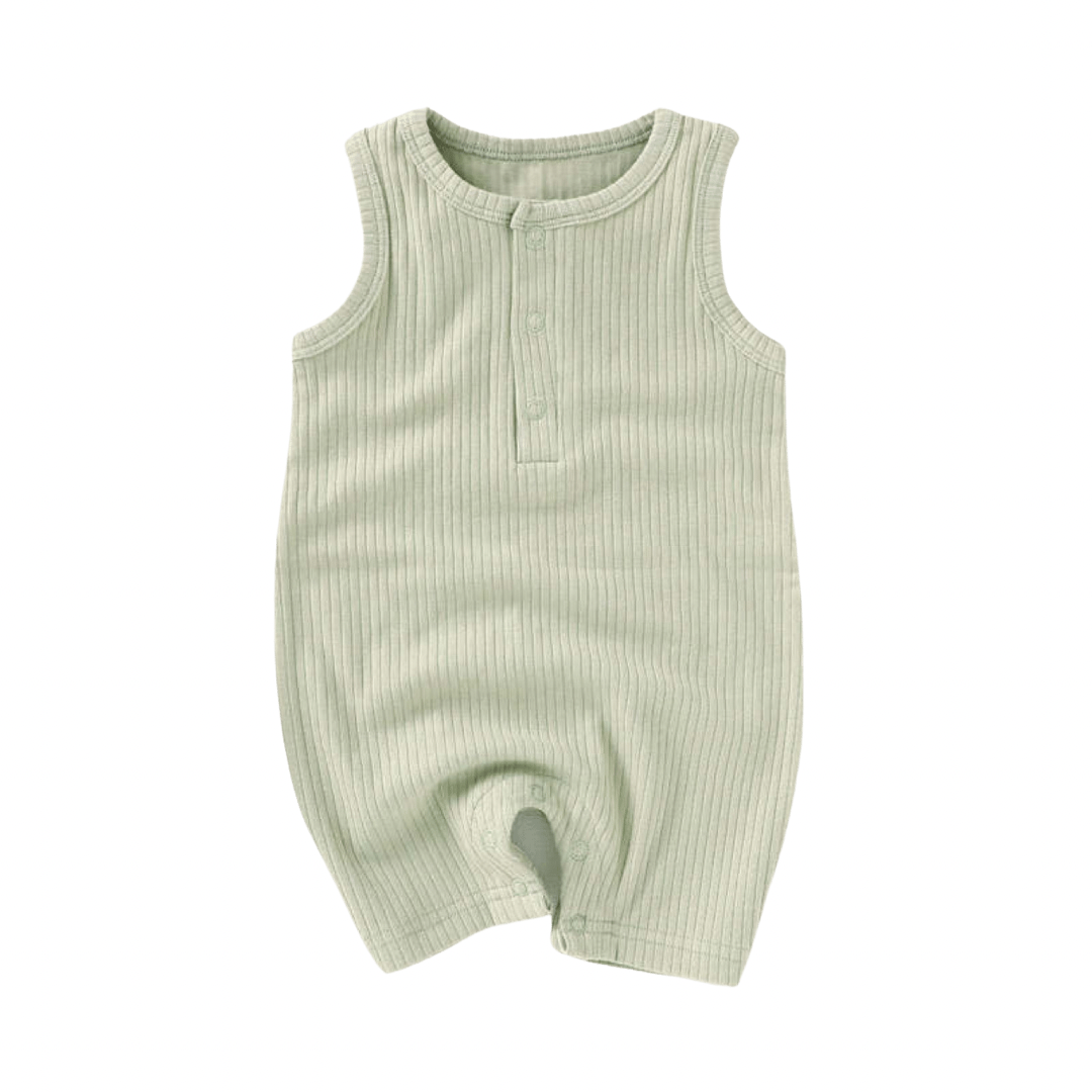 Sleeveless Organic Cotton Playsuit - Sage