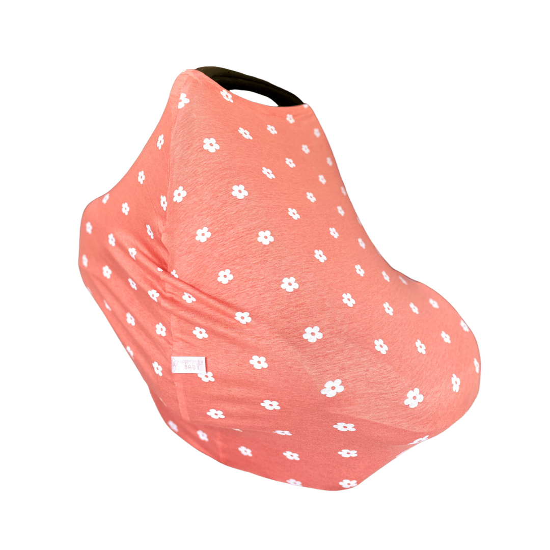 Multifunctional Car Seat Cover - Peach and White