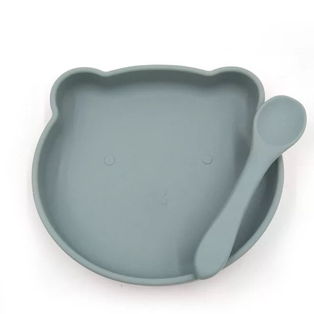 Silicone Plate and spoon set